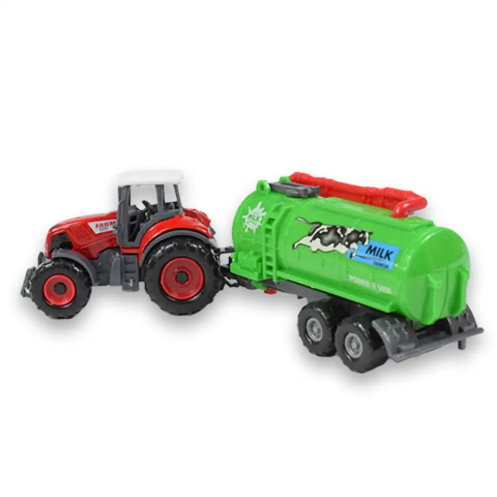 Farm Set: Mezőgazdasági traktor utánfutóval négyféle változatban 22cm kép 2