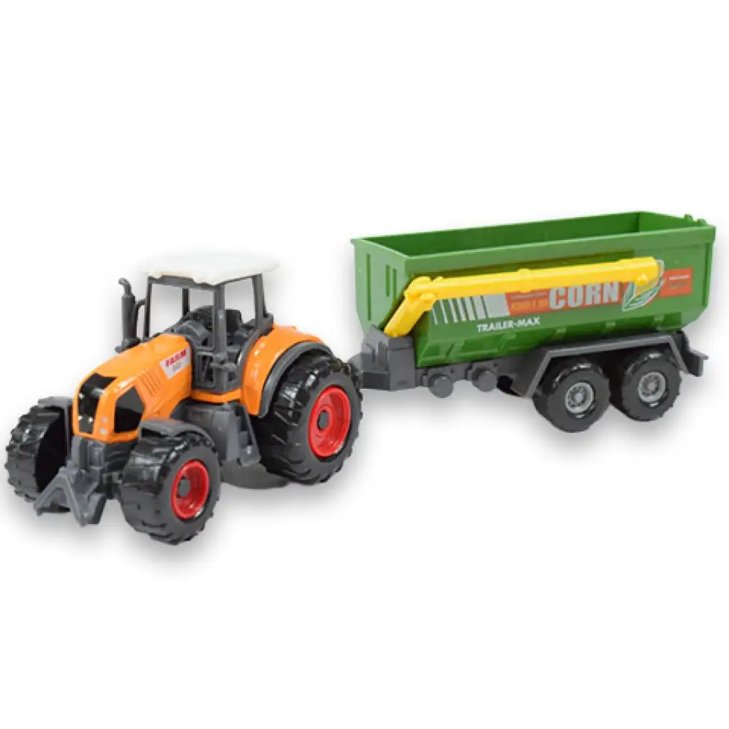 Farm Set: Mezőgazdasági traktor utánfutóval négyféle változatban 22cm kép 4