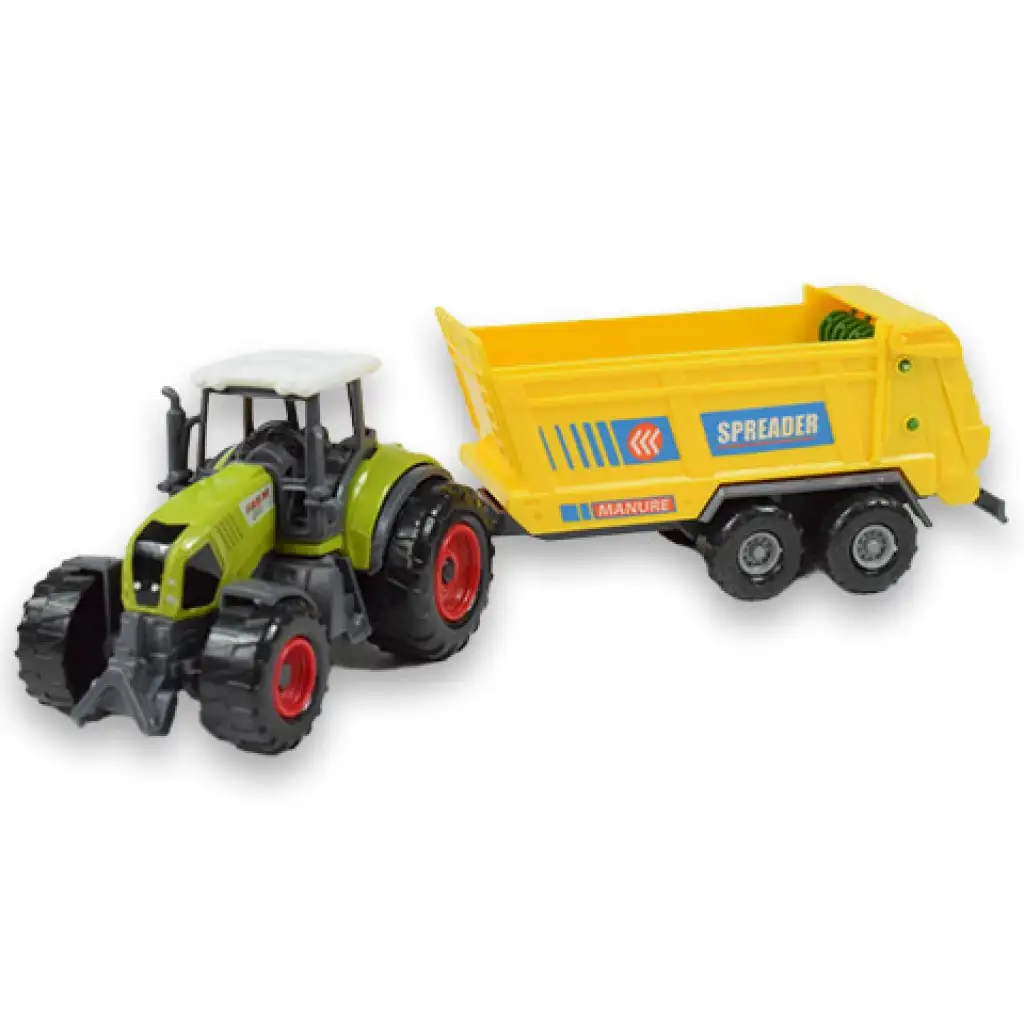 Farm Set: Mezőgazdasági traktor utánfutóval négyféle változatban 22cm kép 8