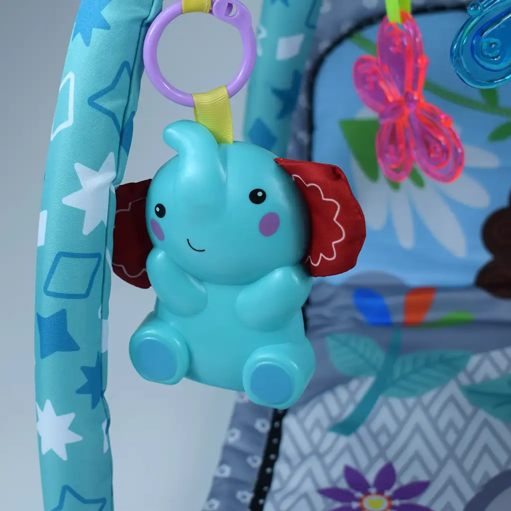 Vidám állatos bébiszőnyeg rágókával és zenével 77x43cm kép 4