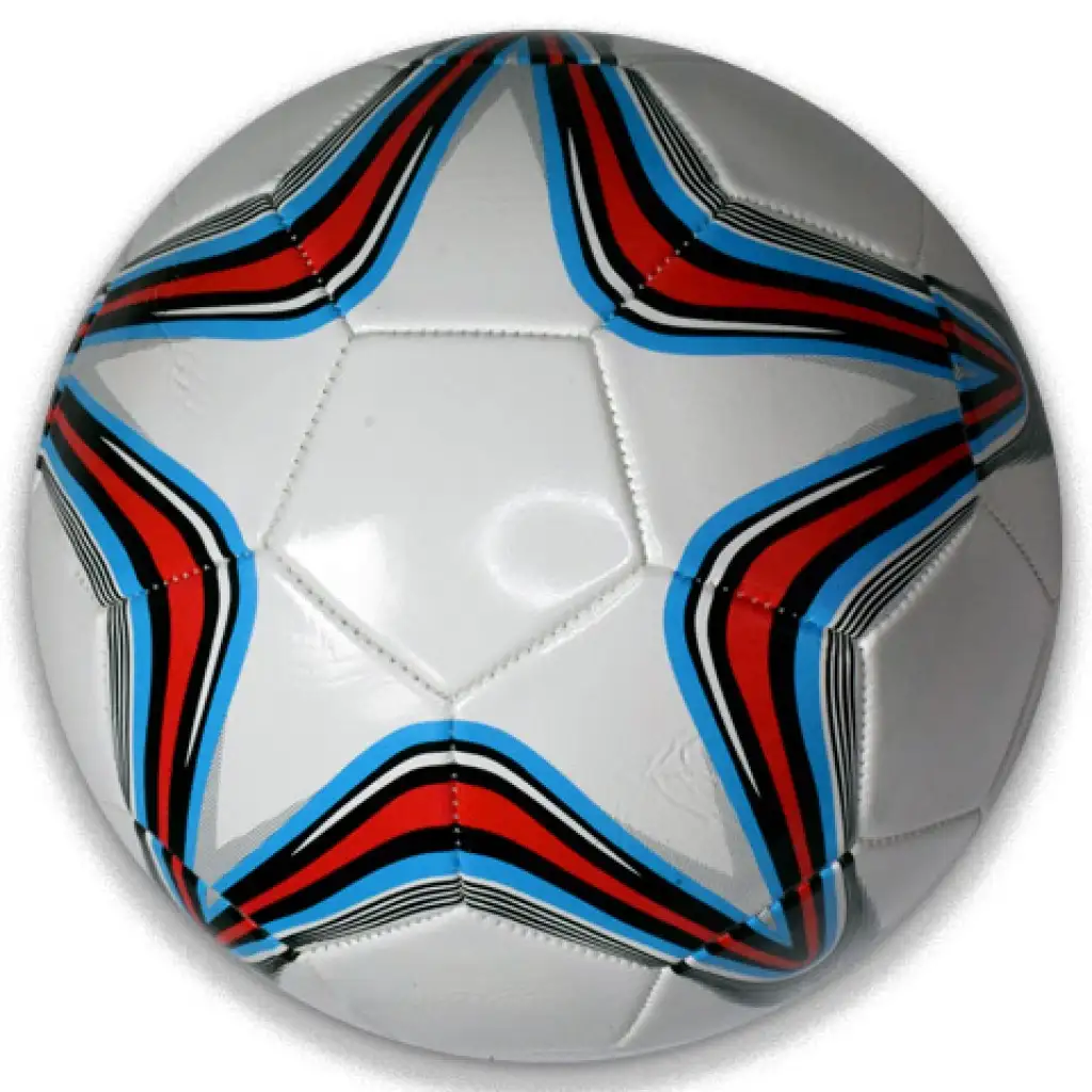 Csillag mintás műbőr focilabda többféle változatban 22cm kép 3