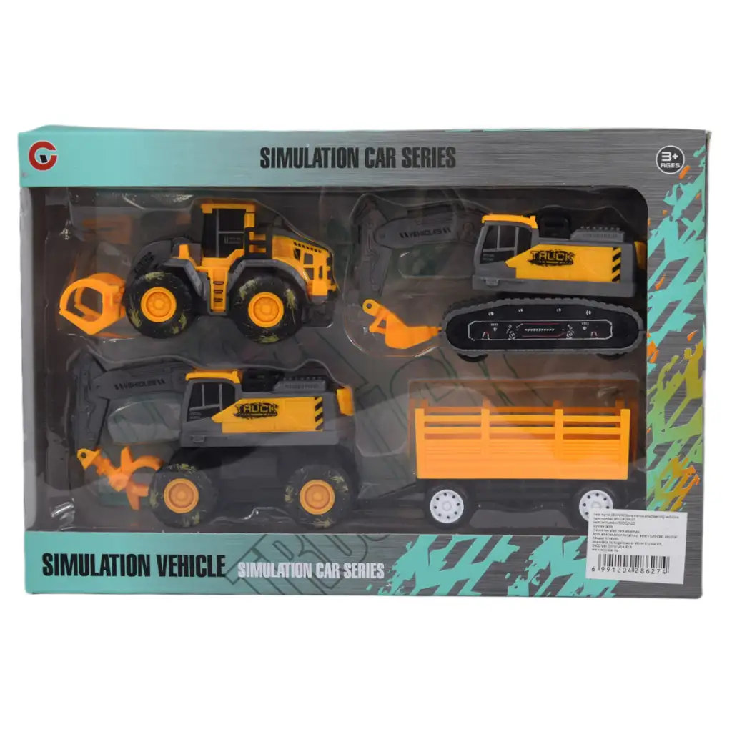 Simulation Vehicle: Munkagép szett sáros kerékkel többféle változatban, 3 db-os kiszerelésben kép 5