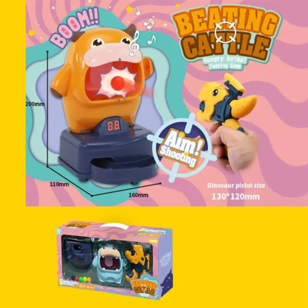 Dínós pisztoly, tehenes céltáblával játékszett