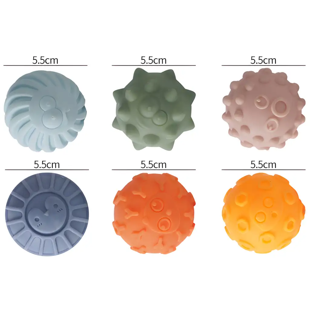 Touchball: Tapintás fejlesztő 6db-os labda szett pasztell színben kép 2