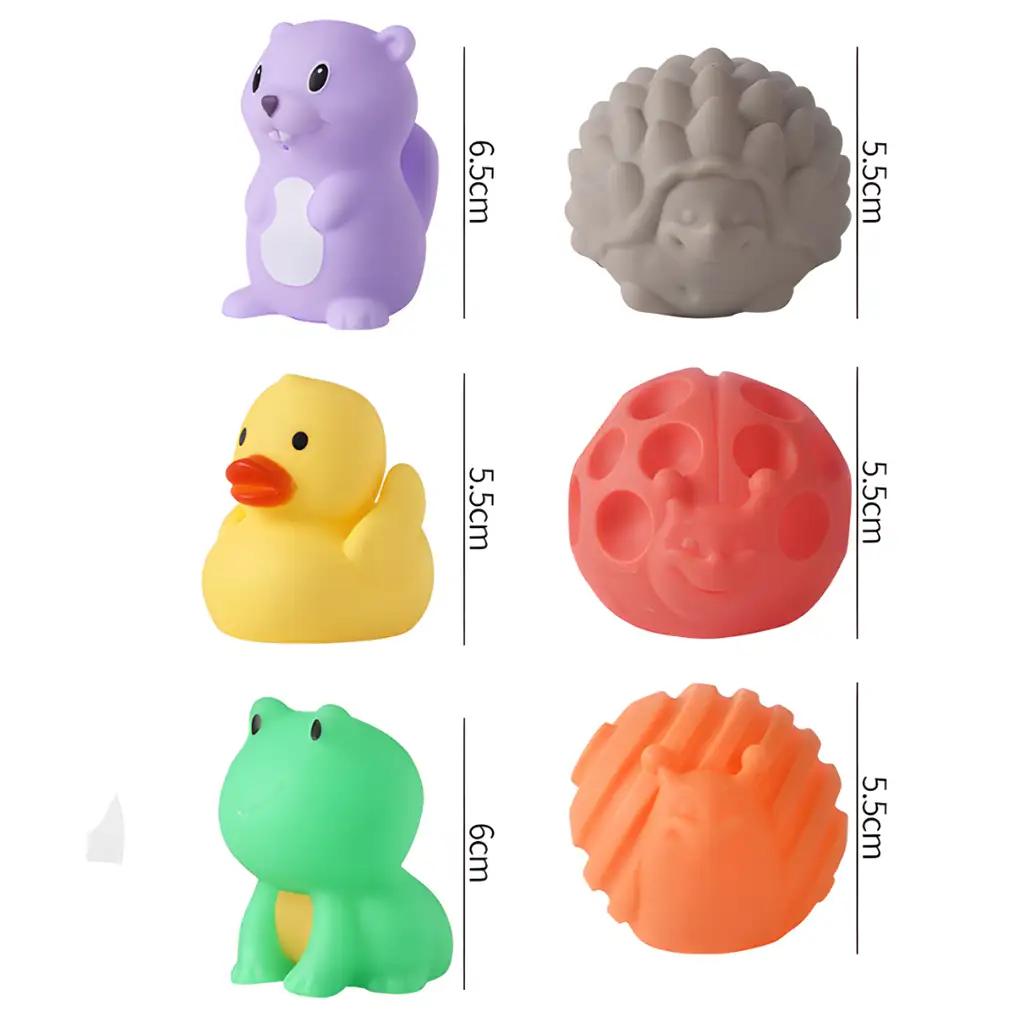 Touchball: Tapintás fejlesztő 6db-os állatfigura és labda szett kép 2