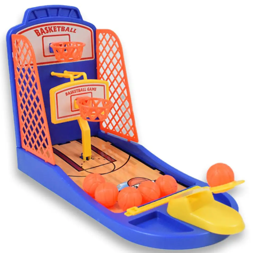 Egyszemélyes asztali kosárlabda szett kilövővel