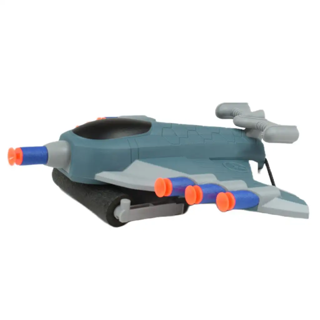 Missile Hand: Repülőgép formájú szivacslövő fegyver lövedékkel és célokkal 23cm kép 2