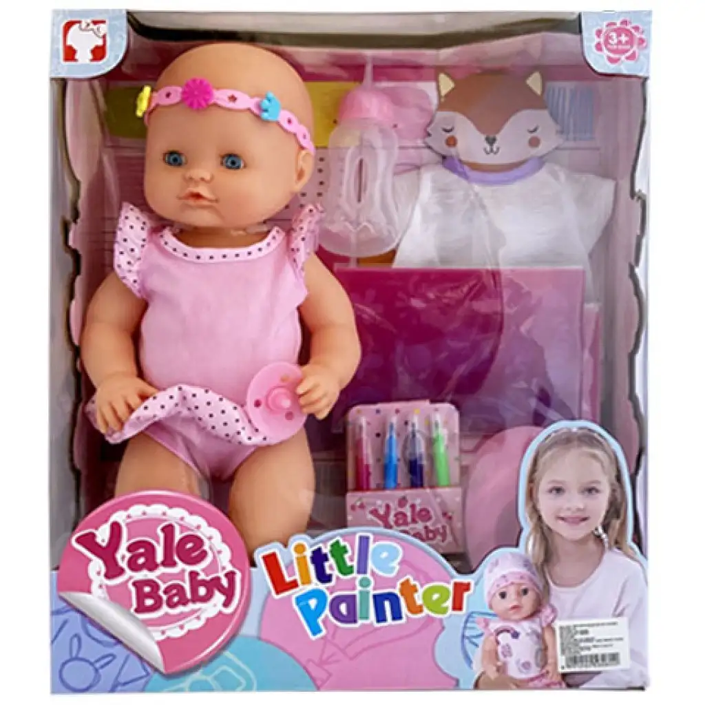 Jenny: Pisilős baba lemosható textilfilc készlettel és rajzolható ruhával kétféle változatban kép 2