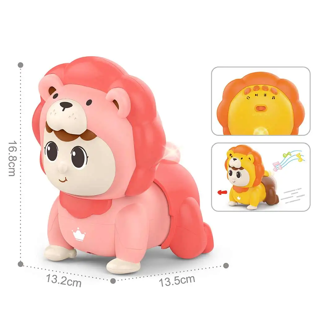 Happy World: Kúszó-Mászó Baba oroszlán jelmezben pink színben 13x17cm kép 2