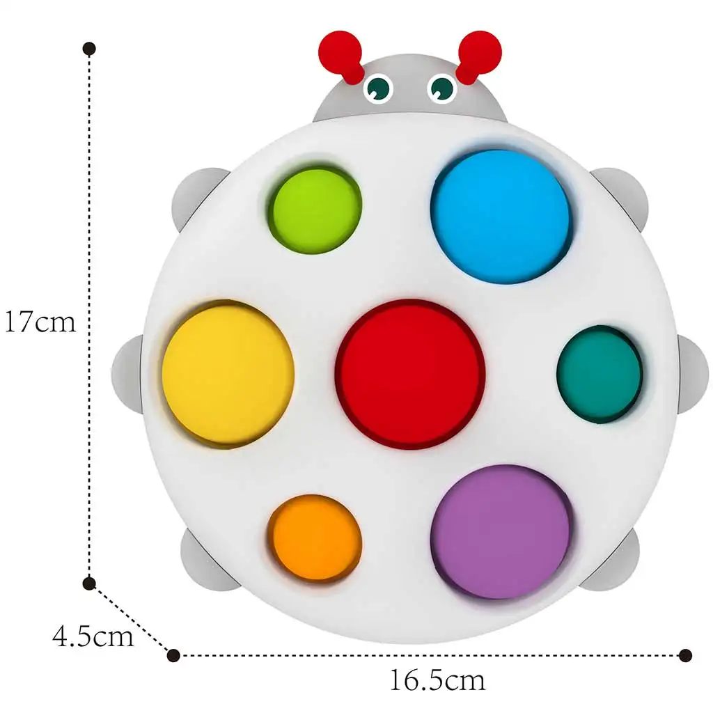 Happy World: Pop it! Nyugtató katica pajti készségfejlesztő bébijáték kép 2