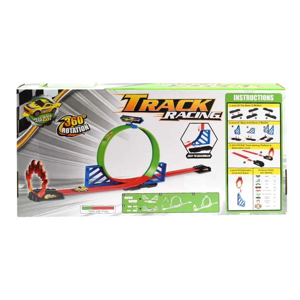Track Racing 360°-os szuper hurok versenypálya 1db kisautóval kép 2