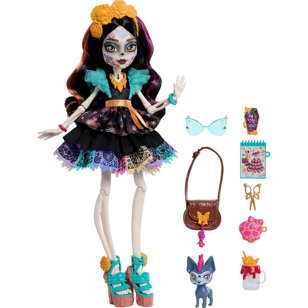 Monster High Skelita Calaveras baba kiegészítőkkel - Mattel kép 2