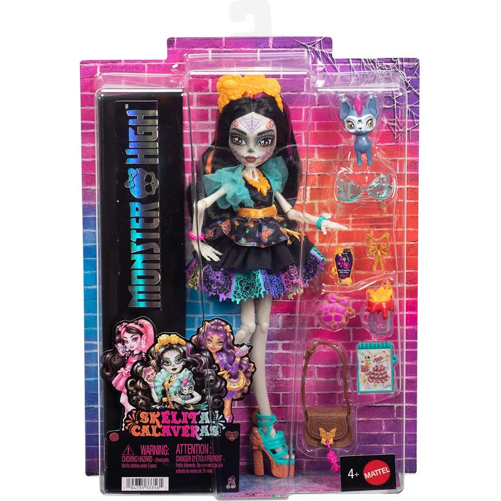 Monster High Skelita Calaveras baba kiegészítőkkel - Mattel