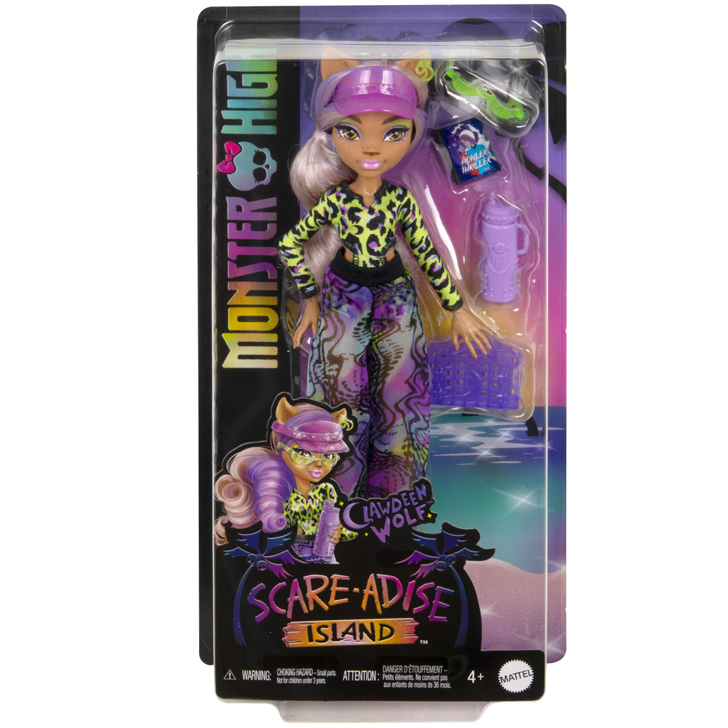 Monster High: Scare-adise Island – Clawdeen Wolf baba kiegészítőkkel - Mattel