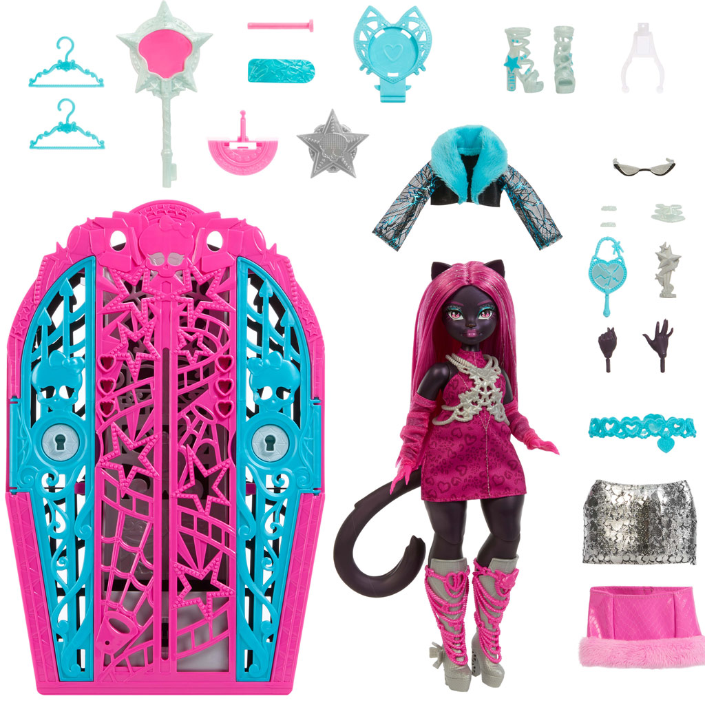 Monster High: Szörnyen jóbarátok titkai – Rémes nyomozás Hauntlywood titkok Catty Noir baba - Mattel kép 4