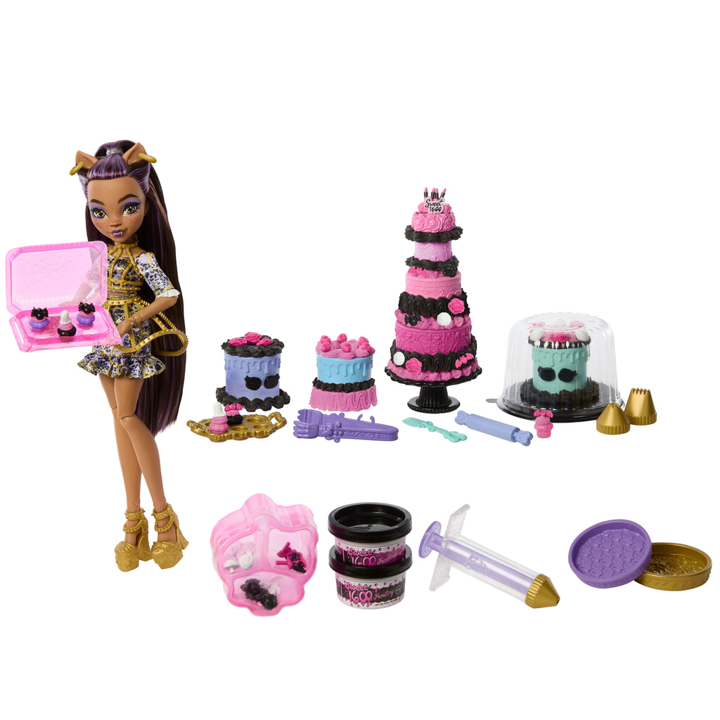 Monster High: Scary Sweet Birthday – Clawdeen Wolf baba tortadíszítő játékszett - Mattel kép 3