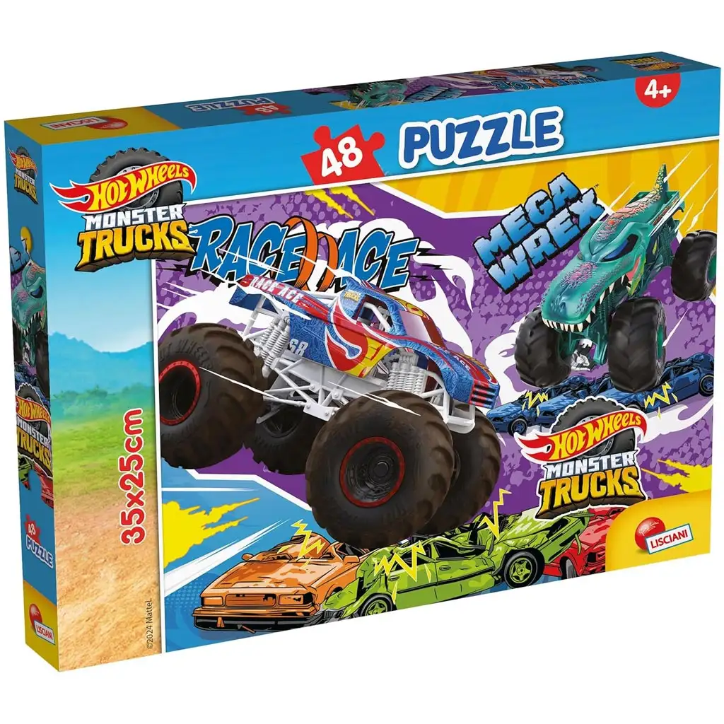 Hot Wheels Monster trucks 48db-os puzzle 35x25cm - Lisciani
