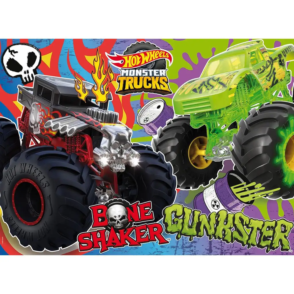 Hot Wheels Monster trucks 24db-os maxi padló puzzle 70x50cm - Lisciani kép 2