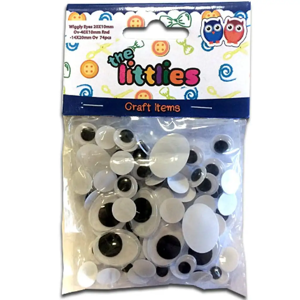 Műanyag szemek 3 méretben 74db