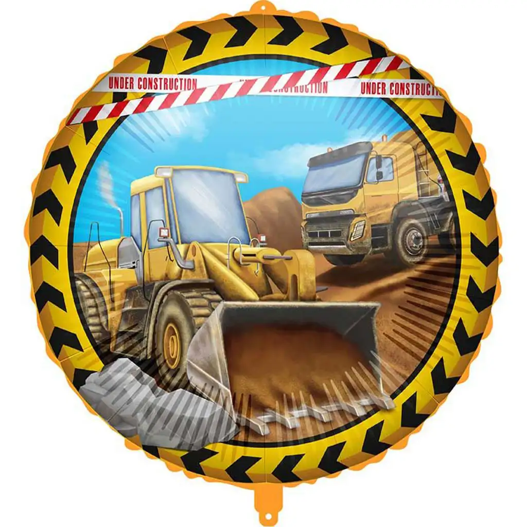 Munkagép mintás fólia lufi 46cm