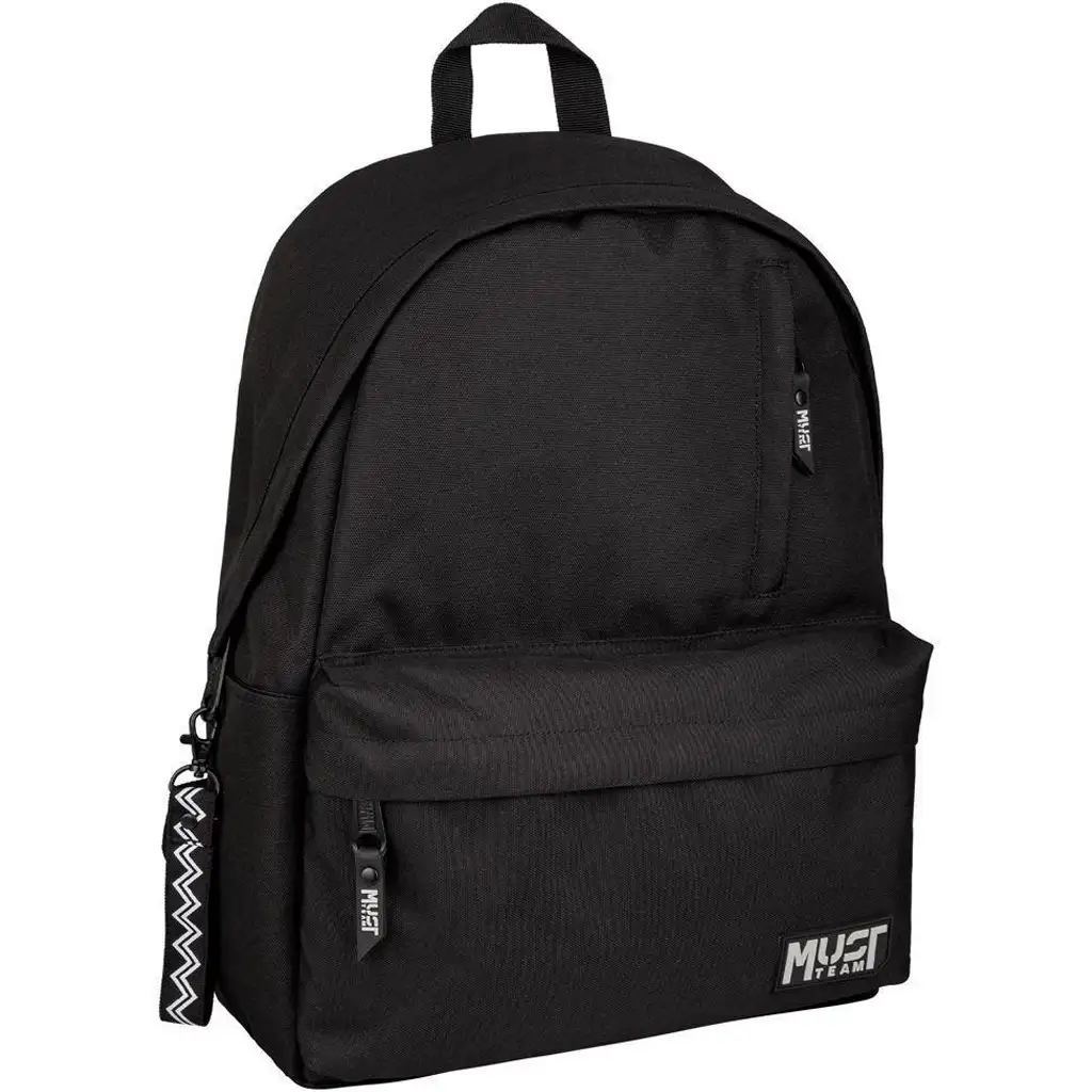Luna: Must Team Monochrome fekete iskolatáska, hátizsák 32x17x42cm