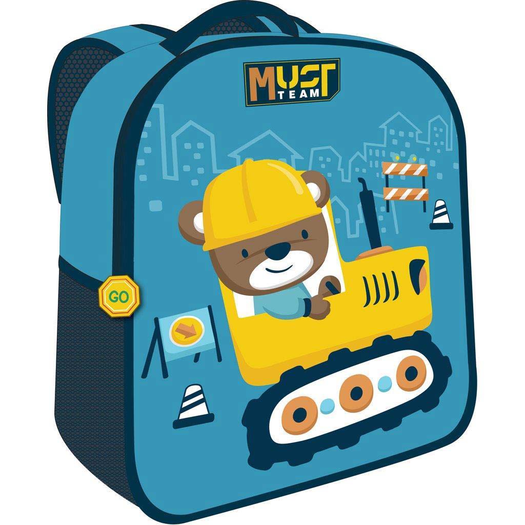 Luna: Must Team 3D építkező maci mintás ovis hátizsák 26x10x32cm