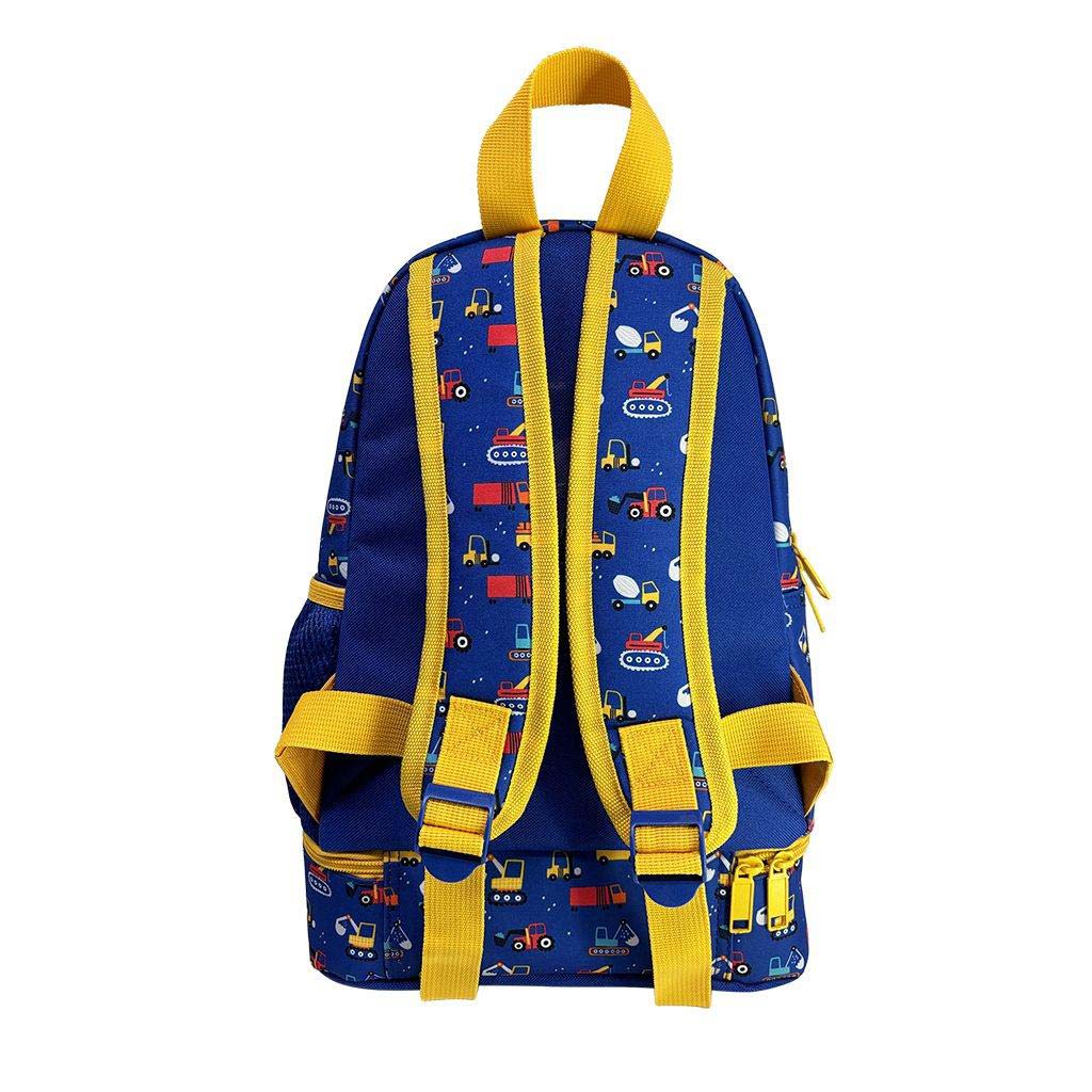 Luna: Must Team Munkagép mintás lekerekített, izoterm ovis hátizsák 25x14x36cm kép 2