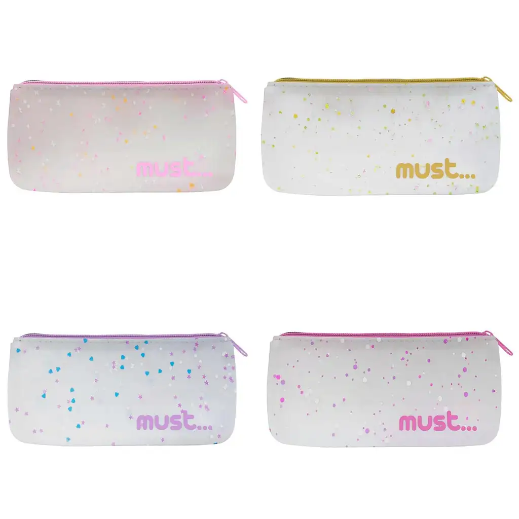 Must: Confetti dizájnos szilikon tolltartó négyféle változatban 20x10cm kép 2