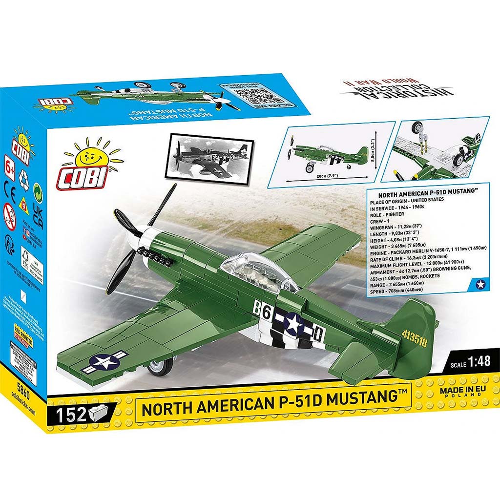 COBI: Mustang P-51D vadászrepülőgép építőjáték (5860) kép 8