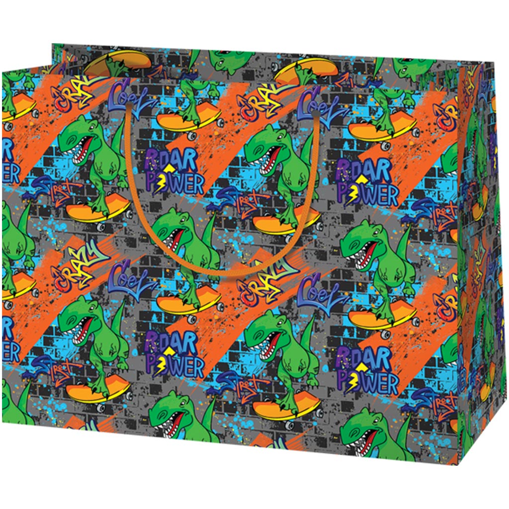 Cardex: Dínó deszka party nagy méretű ajándéktáska 26,7x13,7x33cm