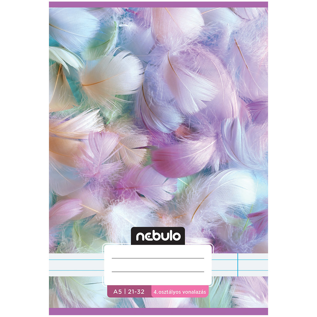Nebulo: Tűzött 4. osztályos tollpihe mintás vonalas füzet 21-32 A/5
