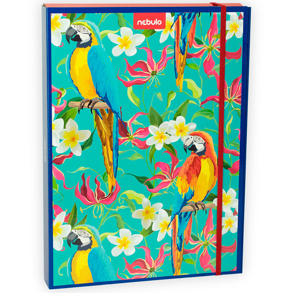 Nebulo: Füzetbox A/4-es méretben Papagáj mintával