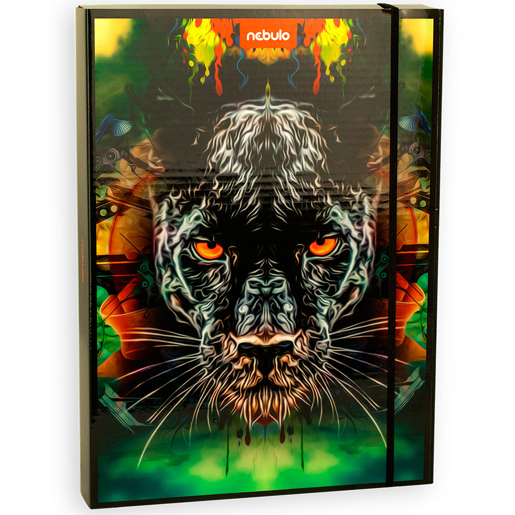 Nebulo: Füzetbox A/4-es méretben fekete párduc mintával