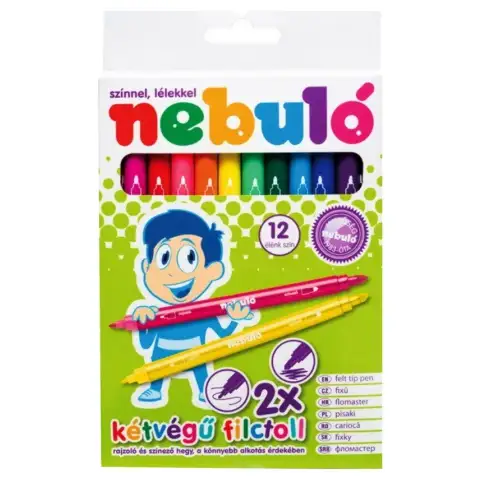 Nebulo: Kétvégű filctoll 12db-os szett kép 2