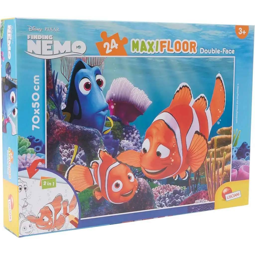 Némó nyomában 2 az 1-ben maxi 24db-os puzzle és színező 70x50cm - Lisciani