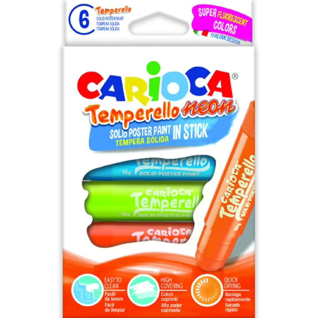 Neon tempera stick 6db-os szett - Carioca