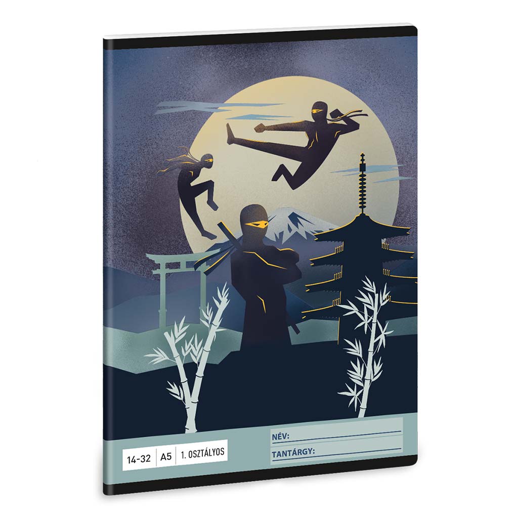 Ars Una: Ninjas in the Dark A/5 1.osztályos vonalas füzet 14-32