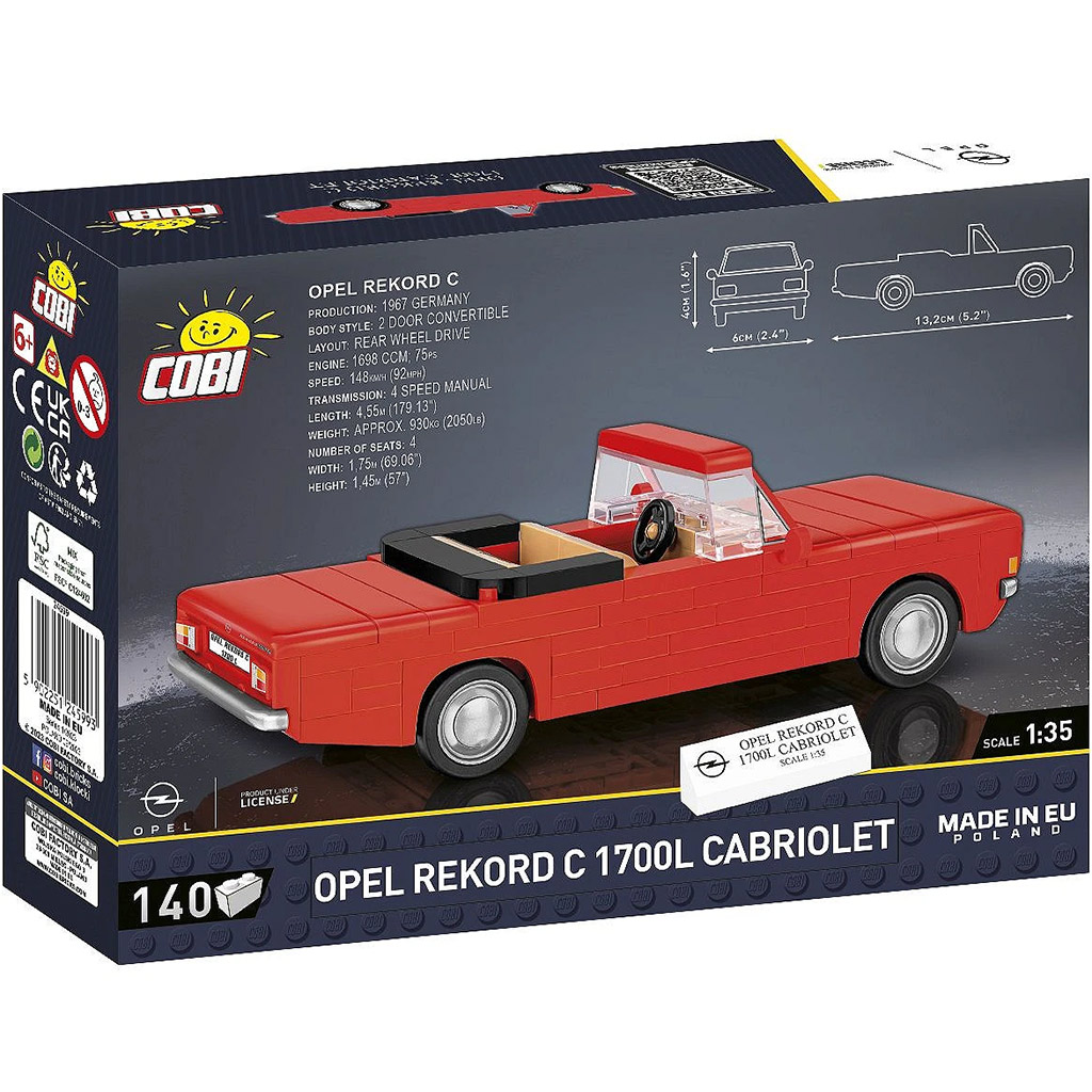 COBI: Opel Rekord C 1700 L kabrió építőjáték (24599) kép 3