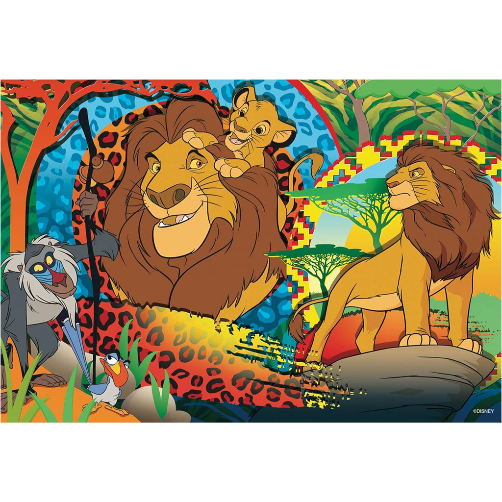 Oroszlánkirály 2 az 1-ben 24db-os puzzle és színező 50x35cm - Lisciani kép 2