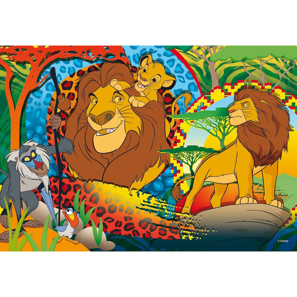 Oroszlánkirály 2 az 1-ben 24db-os Eco maxi puzzle és színező 70x50cm - Lisciani kép 2