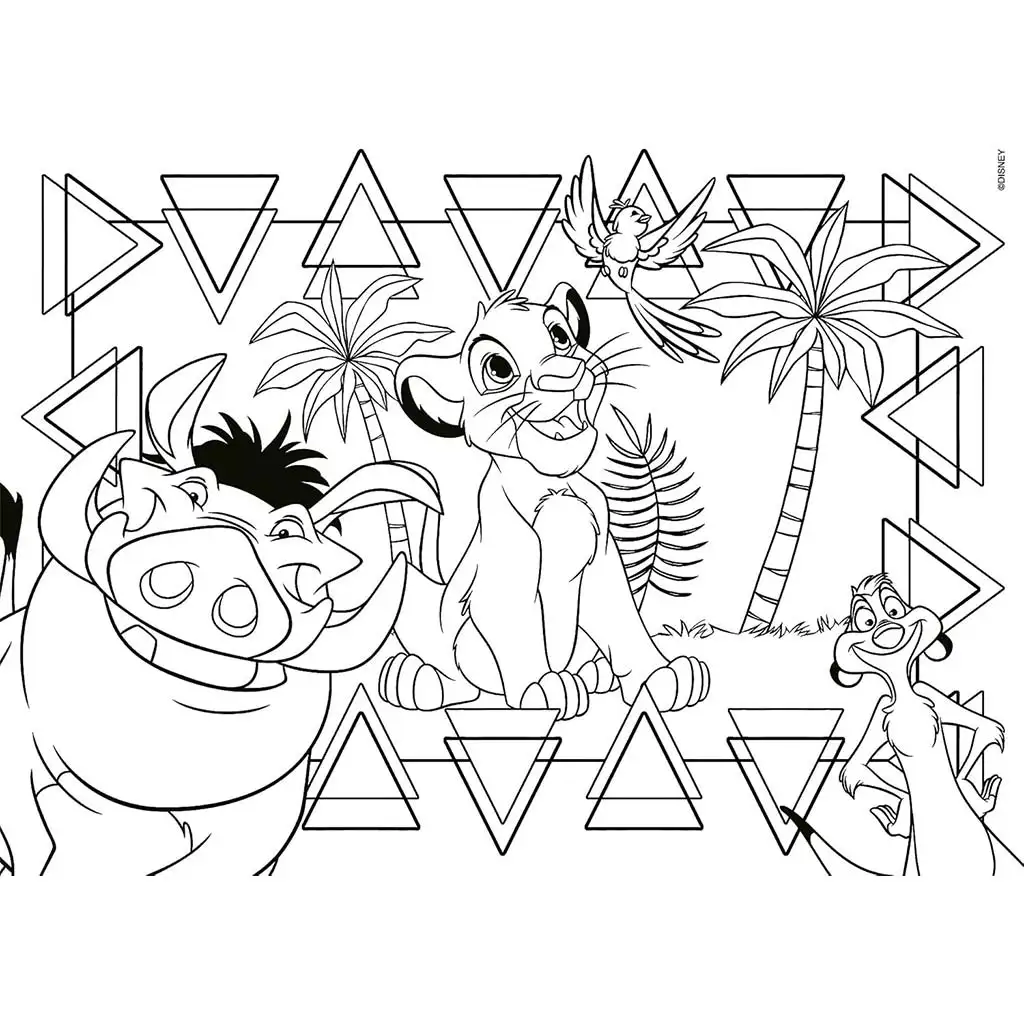 Az Oroszlánkirály 2 az 1-ben 60db-os maxi puzzle és színező 70x50cm - Lisciani kép 2