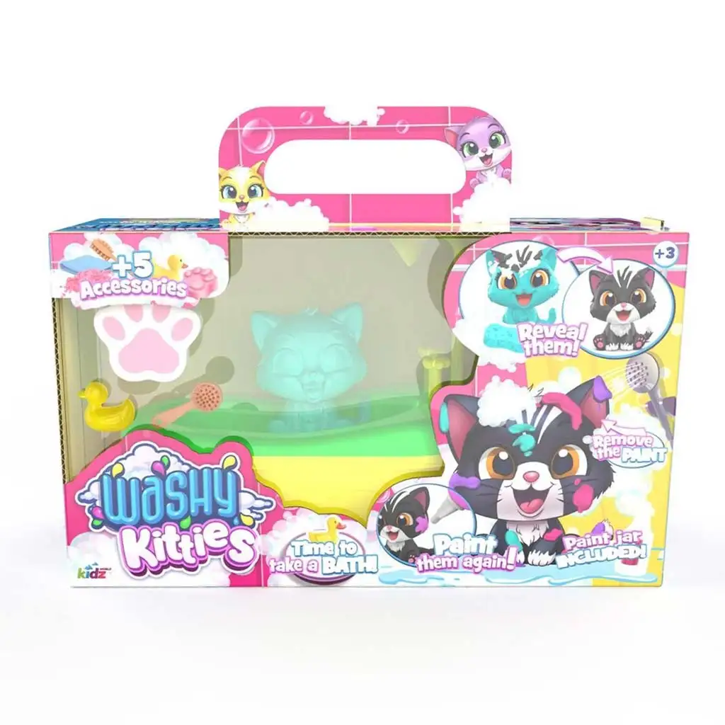 Washy Friends: Color Reveal Pancsoló cicusok káddal és kiegészítőkkel - Cirmi