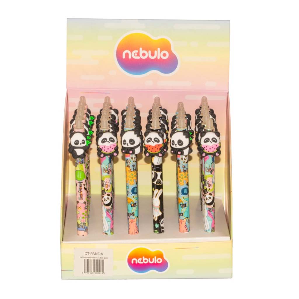 Nebulo: Pandás nyomógombos radírozható zseléstoll többféle 1db
