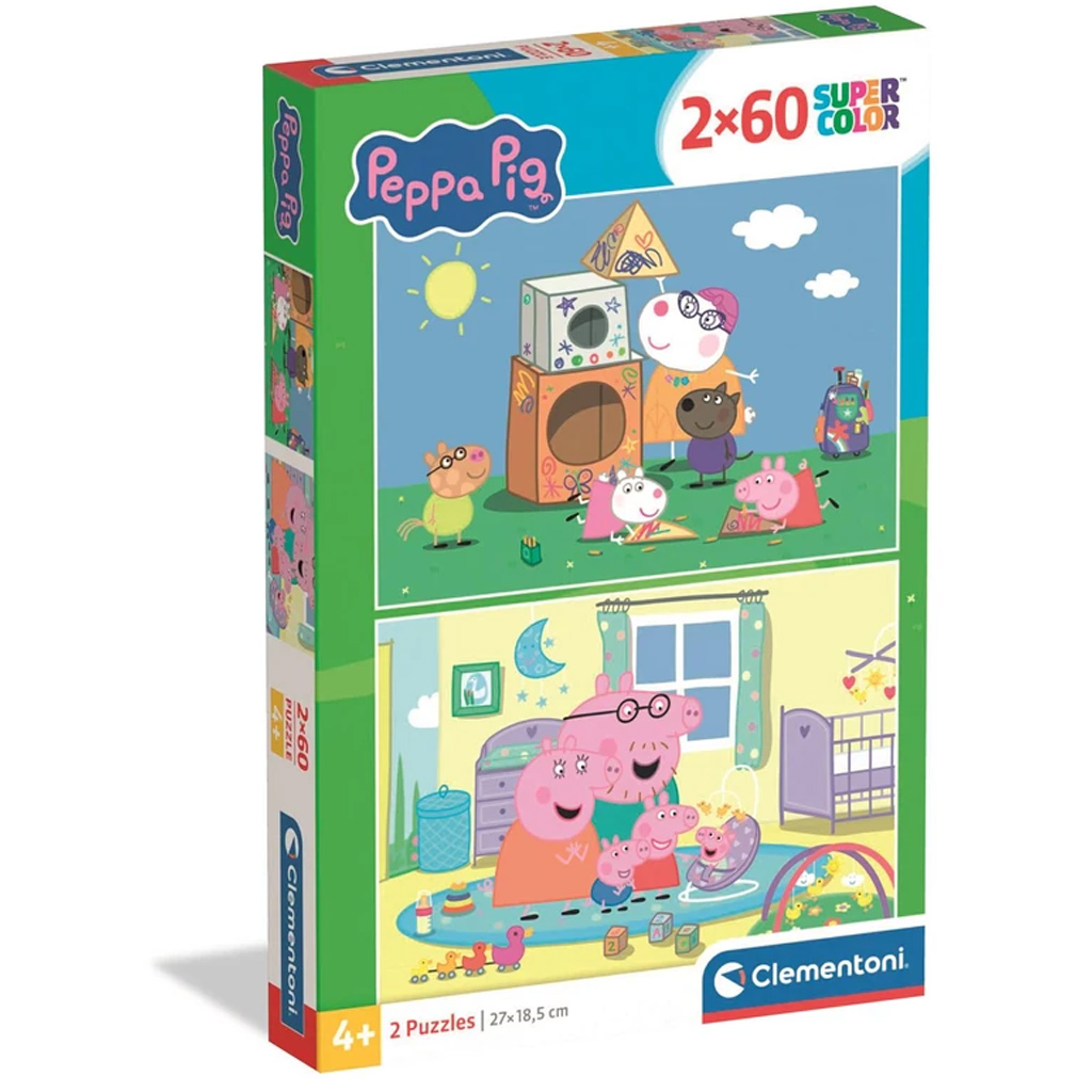 Peppa Malac 2x60db-os Supercolor puzzle - Clementoni