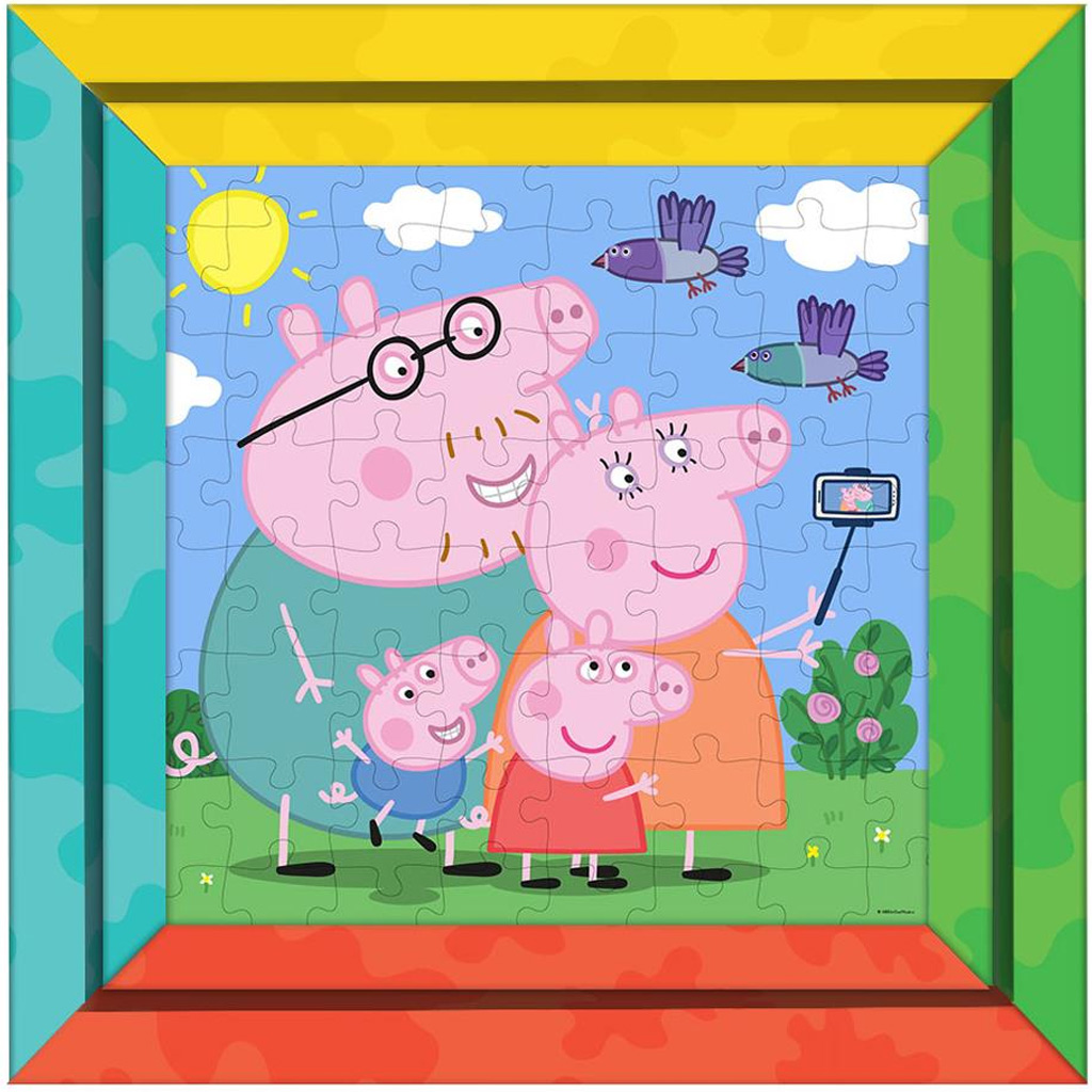 Luna: Peppa malac 2 az 1-ben 64db-os színezhető puzzle kerettel kép 2