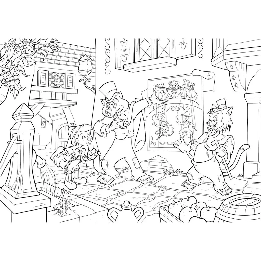 Disney Pinokkió 2 az 1-ben maxi 35db-os puzzle és színező 70x50cm - Lisciani kép 2