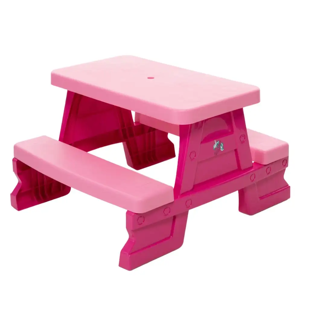 Rózsaszín színű piknik asztal 70x79x47cm kép 2