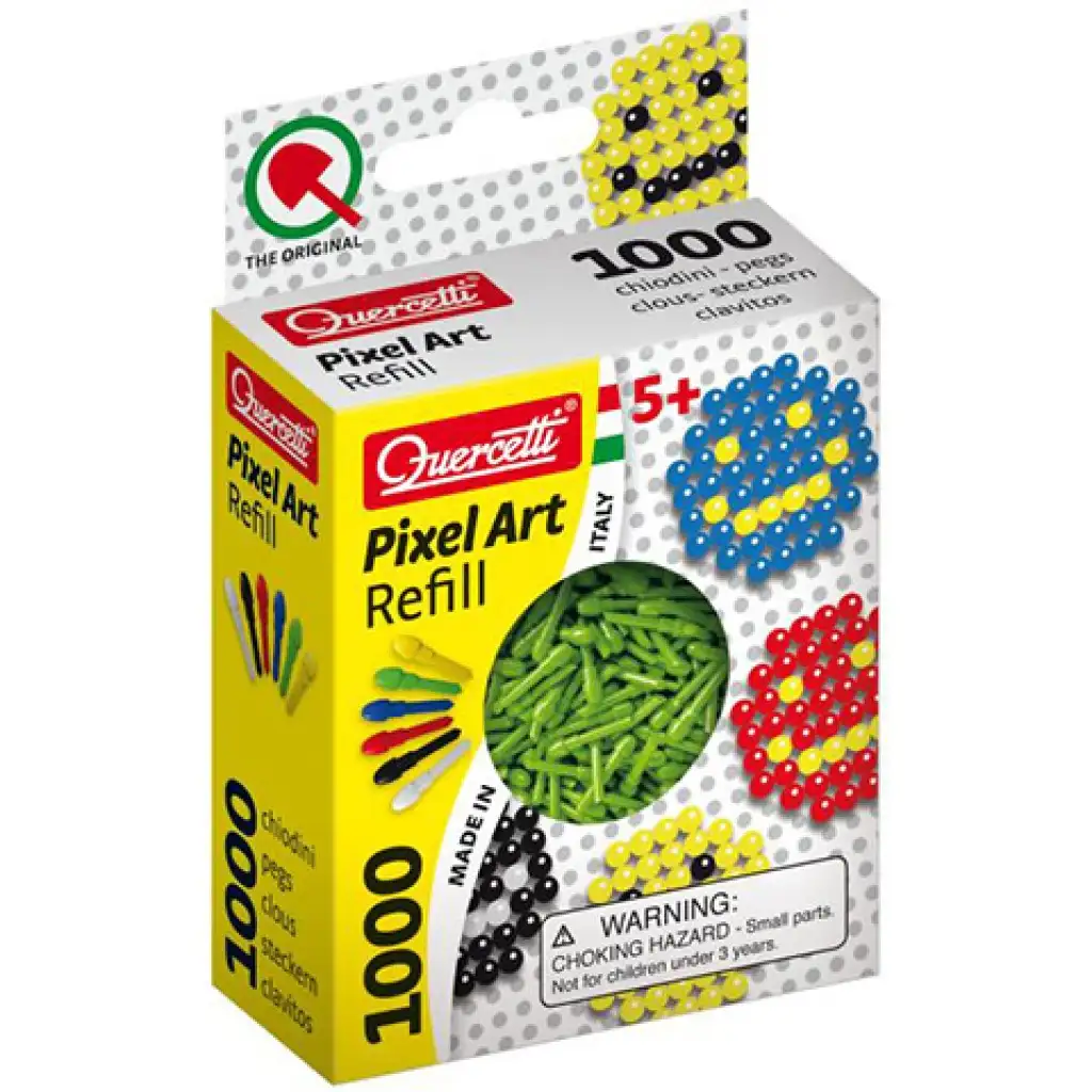 Quercetti: Pixel Art zöld színű 4mm-es pötyi utántöltő 1000db-os