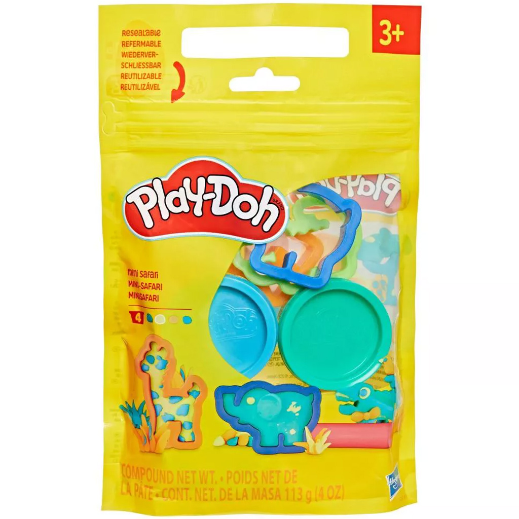 Play-Doh: Mini szafari gyurmaszett 4 tégely gyurmával - Hasbro