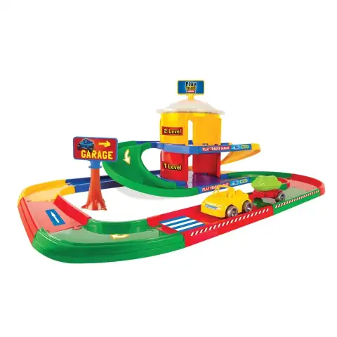 Play Tracks: 2 szintes garázs utánfutós kisautóval - Wader kép 2